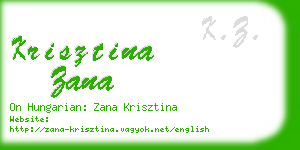 krisztina zana business card